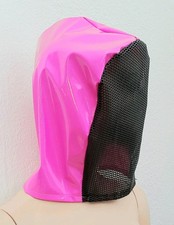 Lackmaske mit Gummigitter im Gesichtsfeld Lackhaube Vinylmask with Rubbernet 