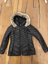 *TAIFUN* Steppjacke, Gr. 36, schwarz, mit Kapuze Fellimitat, Top Zustand!