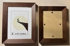 2x Holz Bilderrahmen Foto Rahmen Wanddeko Vintage mit Glas Braun 15x20, 13x18cm