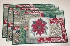 3 x SANDNER Gobelin Tischset Platzset Deckchen mit Christstern Weihnachtsstern