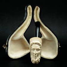 Meerschaumpfeife Seemannskopf antik in Etui beraucht 1.111MIN