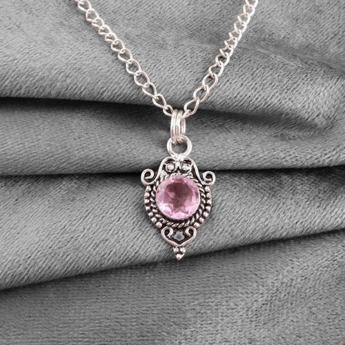Sterling silber rund morganit - rund,