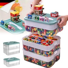 3Teile Für Lego Aufbewahrungsbox Stapelbar Spielzeugkiste mit Deckel Transparent