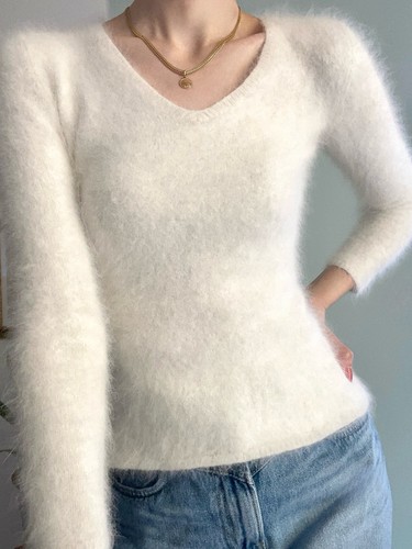 Angora pullover weiß - angora,