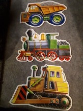 Lokomotive Puzzle--ca.28x17-Raube- Puzzle-ca.28x20-LKW--ca.27x18 cm-Große Teile
