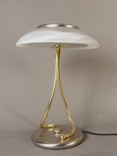 Elegante Tischleuchte Chrom Messing Glas Dimmbar  Lampe inklusive Leuchtmittel