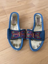 Vintage Holz Schlappen Schuhe Sandalen