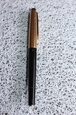 " GEHA  "  ROLLED GOLD  " KOLBENFÜLLER  in SCHWARZ; mit 14Kt. FEDER !