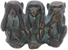 Kleine Bronze Figur - 3 Affen