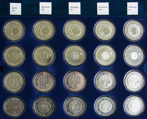 20x silbergedenkmünzen - 10€,