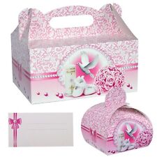 10 x Tortenkarton Kuchenkarton mit Tragegriff Taufe Baby 18,5 x 13,5 x 9 cm