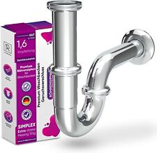 Siphon Sifon  Waschbecken Edelstahl Ablaufgarnitur Abflussrohr Geruchsverschluss