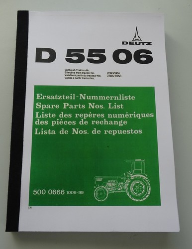 Ersatzteilliste deutz 5506 - ersatzteilliste,
