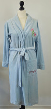Damen Bademantel Greco Samd Blau Größe S/M Baumwolle mit Gürtel