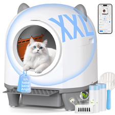 Devoko 90L Selbstreinigende Katzentoilette,Elektrisch Automatische Katzenklo XXL