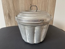 Wasserbadform alte Pudding Blech-Form GUGLHUPF mit Deckel H 17cm Vintage Deko