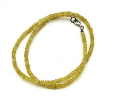 Button-Kette Goldberyll facettiert 4 mm 45 cm lang 925er Silber-Verschluß