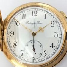 Antike Audemars Freres Taschenuhr 14K Gold Chronograph 1/4 Repetition 1900 #2447