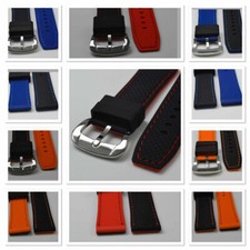 Silicon Uhrenarmband Modell Silicona 22 / 24mm Breitdorn 2-farbig