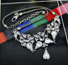 Dyrberg/Kern Colier silber Swarovski Strassteine groß mittel klein weiß neu