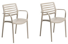 2 Stapelstühle mit Armlehne fiberglasverstärkt Tragkraft bis 250kg Stühle Möbel