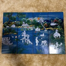 Asiatische Wanddeko 4 St Holz