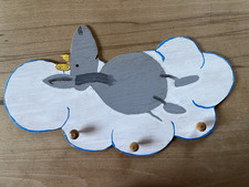 Kindergarderobe Hakenleiste 3 Haken Holz Handarbeit selbst hergestellt