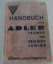 Betriebsanleitung / Handbuch Adler Trumpf + Trumpf Junior Original von 06/1937