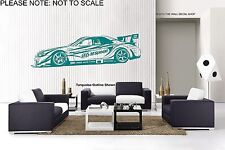SKYLINE GTR MSPEED AUTO - WANDKUNST AUFKLEBER - TÜRKIS UMRISS GEZEIGT
