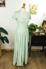 %SALE% Vintage orig 90er Baumwollkleid Stretch Ripp Boho Kleid lang türkis S M