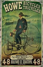 Vintage Fahrrad Plakat Poster Howe Bicycles Tricycles 80er Jahre Verkerke Kunst