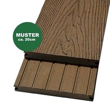 Handmuster WPC Terrassendiele, 18 x 146 mm, Farbe braun (WoodoMalta)