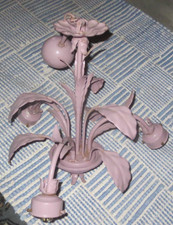 Florentiner Lampe Deckenlampe lila violett lackiert die 3 Glasschirme fehlen LED