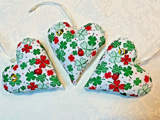 Herzen 3 tlg. ❤️ Tilda Landhaus Handarbeit Frühling Marienkäfer Biene Glücksklee