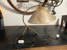 alte Krähenfuß Tisch Leuchte Tischlampe Schreibtischlampe echte Blumen 1950er