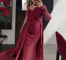 Abendkleid Bordeaux Glitzer