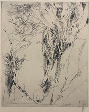 Horst Janssen Anzügliche Gegend sign. Radierung Griffelkunst Langenhorn - 1985