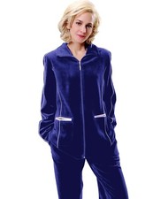 Damen Samt Hausanzug Trainingsanzug Jogginganzug Velours Freizeit Sport S M L XL