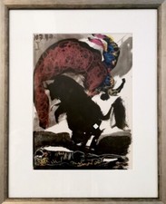 original Lithographie Pablo Picasso "Le torero projeté en l´air" 1961 gerahmt
