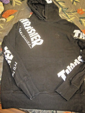 Trasher x HUF Pullover Herrenpullover schwarz Gr.  S Hoodie Kapuzenpullover