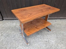 HiFi Tisch Phono Wagen Beistelltisch 60er Vintage Retro Mid Century Nussbaum 60s