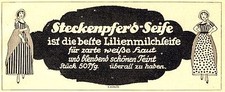 Steckenpferd Seife Reklame von 1915 Lilie Lilienmilch Radebeul Bergmann Werbung