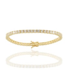 925 ECHT SILBER vergoldet *** Zirkonia Tennis-Armband Armkette 16-17-18-19-20 cm