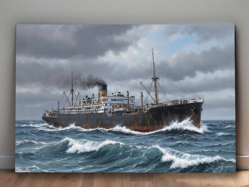 Dampfschiff auf hoher see - auf,