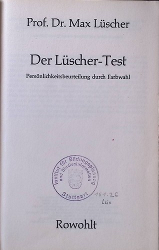 Der lüscher test - der, lüscher-test