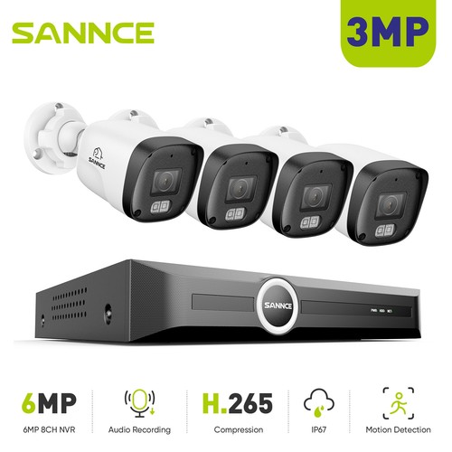 Sannce 3mp poe kameras - poe, 4x