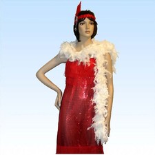 Lange Federboa mit echten Federn Weiß Boa für Charleston Kostüme Schal