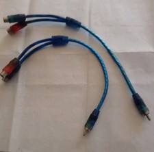 2 Stück Premium Cinch Y-Kabel Y Adapter Verteiler Subwooferkabel Chinch RCA CAR