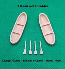 2 Kanu Boot Holzfarben mit 4