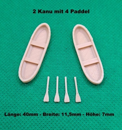 Kanu boot holzfarben - 2, mit